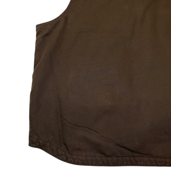 NEW Carhartt Mens Brown Canvas Duck Sherpa Lined Mock Neck Vest Loose Fit Size L - Picture 13 of 16